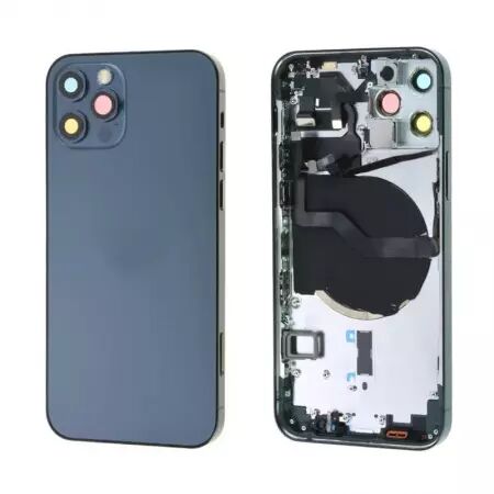 Chassis central avec face arrière pour Iphone 12 Pro bleu pacifique