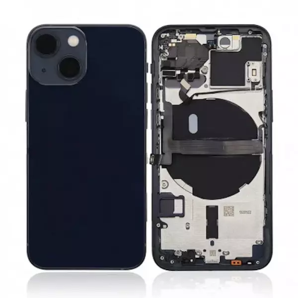 Chassis central avec face arri�re sans logo compl�te avec nappes RECONDITIONN�ES pour Iphone 13 Mini noir