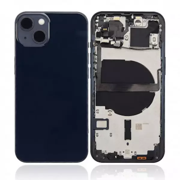 Chassis central avec face arri�re sans logo compl�te avec nappes RECONDITIONN�ES pour Iphone 13 noir