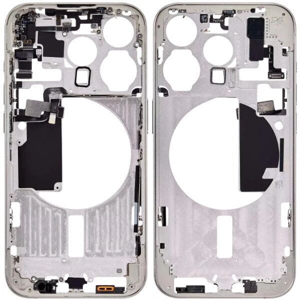 Chassis central avec nappe flex on/off et volume ORI iPhone 15 Pro Max titane blanc