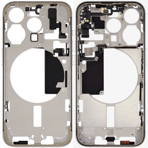 Chassis central avec nappe flex on/off et volume ORI iPhone 15 Pro Max titane naturel