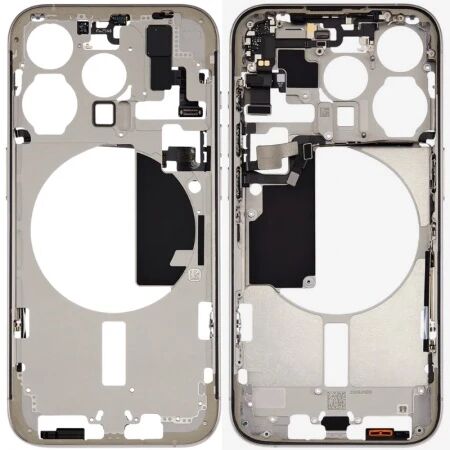 Chassis central avec nappe flex on/off et volume ORI iPhone 15 Pro Max titane naturel