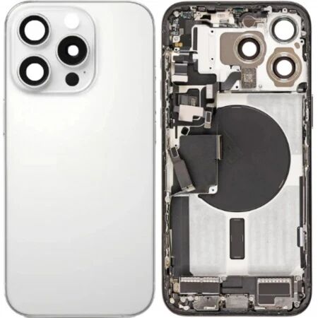 Chassis et face arri&egrave;re complete avec nappes iPhone 16 Pro blanc