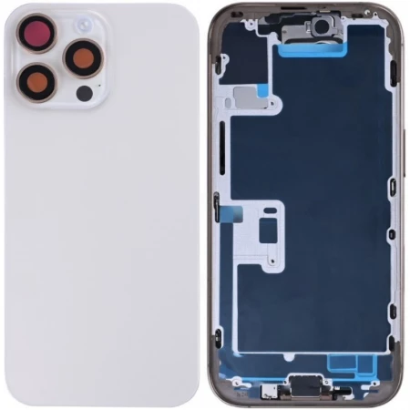 Chassis et face arrière complete avec nappes iPhone 16 Pro Max blanc
