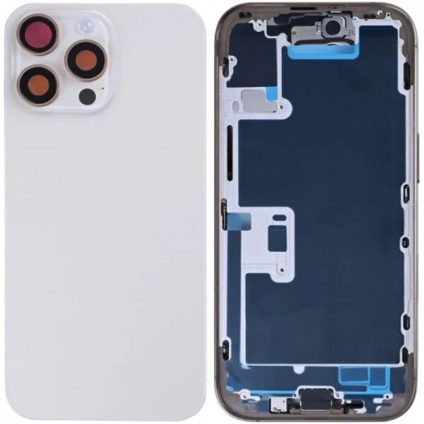 Chassis et face arri�re complete avec nappes iPhone 16 Pro Max blanc