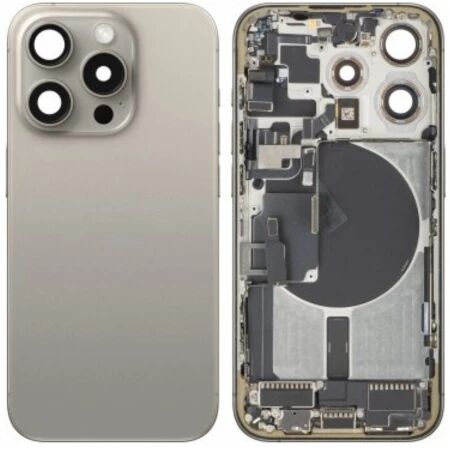 Chassis et face arri&egrave;re complete avec nappes iPhone 16 Pro Max titane naturel