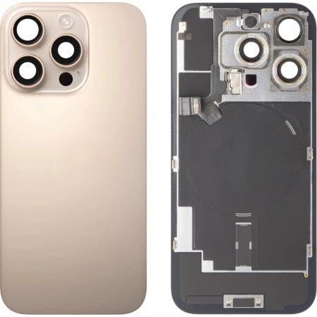Chassis et face arrière complete avec nappes iPhone 16 Pro titane sable
