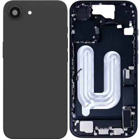 Chassis et face arri&egrave;re complete avec nappes iPhone 16E noir