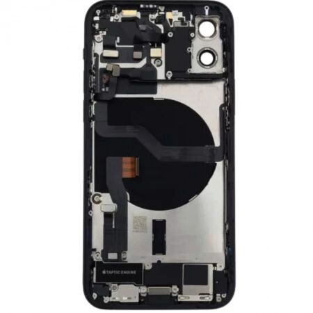 Chassis et face arri&egrave;re compl&egrave;te avec nappes original PULLED iPhone 12 (Grade A) noir