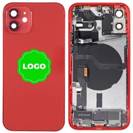 Chassis et face arri&egrave;re compl&egrave;te avec nappes original PULLED iPhone 12 (Grade A) rouge