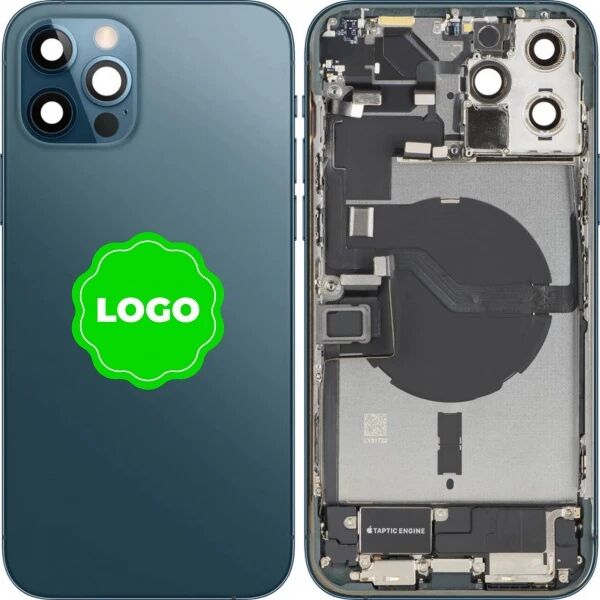 Chassis et face arri�re compl�te avec nappes original PULLED iPhone 12 Pro Max (Grade A) bleu pacifique