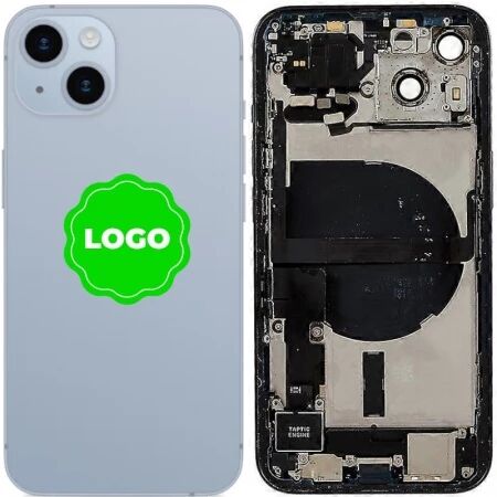 Chassis et face arri&egrave;re compl&egrave;te avec nappes original PULLED iPhone 14 (Grade A) bleu