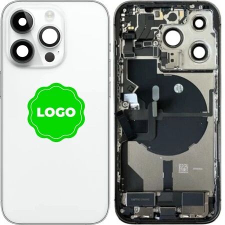 Chassis et face arri&egrave;re compl&egrave;te avec nappes original PULLED iPhone 14 Pro (Grade A) argent