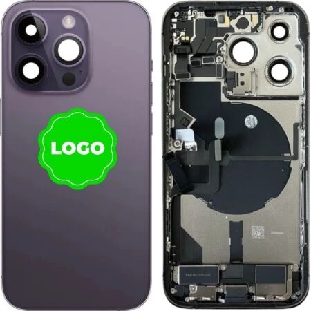 Chassis et face arri&egrave;re compl&egrave;te avec nappes original PULLED iPhone 14 Pro (Grade A) violet