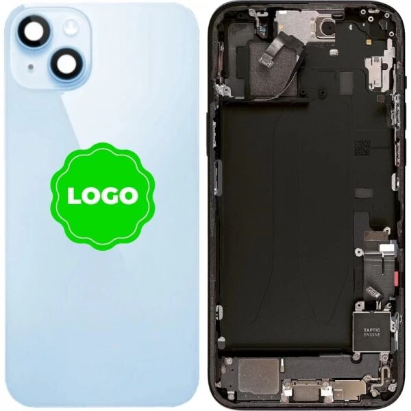 Chassis et face arri�re compl�te avec nappes original PULLED iPhone 15 (Grade A) bleu