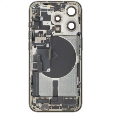 Chassis et face arri&egrave;re compl&egrave;te avec nappes original PULLED iPhone 15 Pro (Grade A) titane blanc