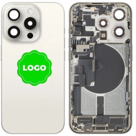 Chassis et face arri&egrave;re compl&egrave;te avec nappes original PULLED iPhone 15 Pro (Grade A) titane blanc