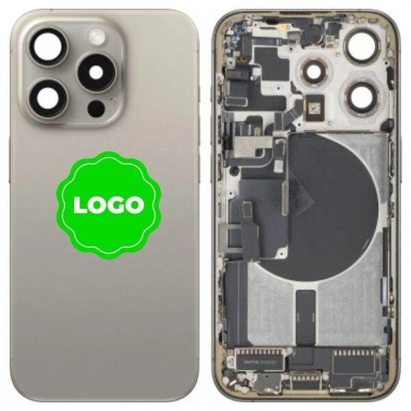 Chassis et face arri�re compl�te avec nappes original PULLED iPhone 15 Pro (Grade A) titane naturel