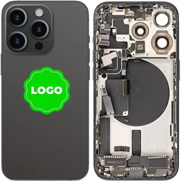 Chassis et face arri�re compl�te avec nappes original PULLED iPhone 15 Pro (Grade A) titane noir