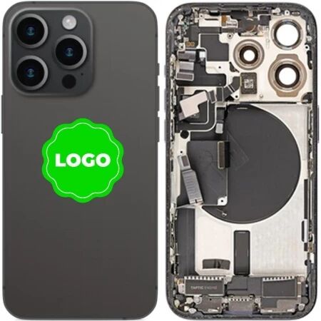 Chassis et face arri&egrave;re compl&egrave;te avec nappes original PULLED iPhone 15 Pro (Grade A) titane noir