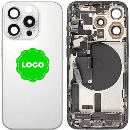 Chassis et face arri&egrave;re compl&egrave;te avec nappes original PULLED iPhone 15 Pro Max (Grade A) titane blanc