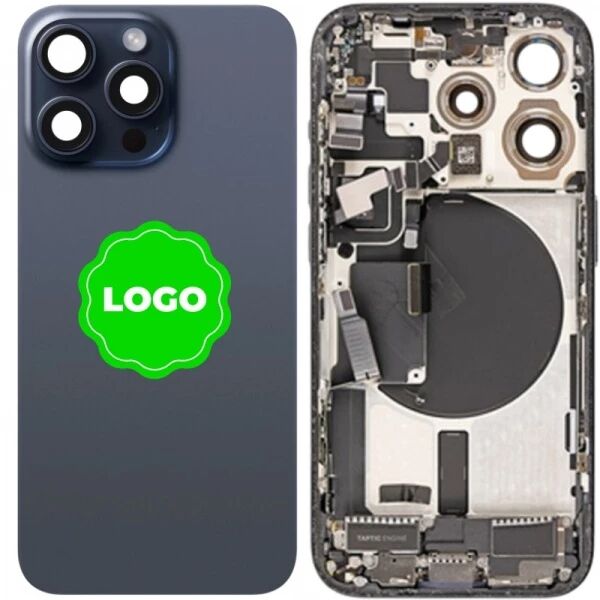 Chassis et face arri�re compl�te avec nappes original PULLED iPhone 15 Pro Max (Grade A) titane bleu