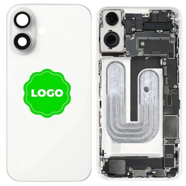 Chassis et face arri�re compl�te avec nappes original PULLED iPhone 16 (Grade A) blanc