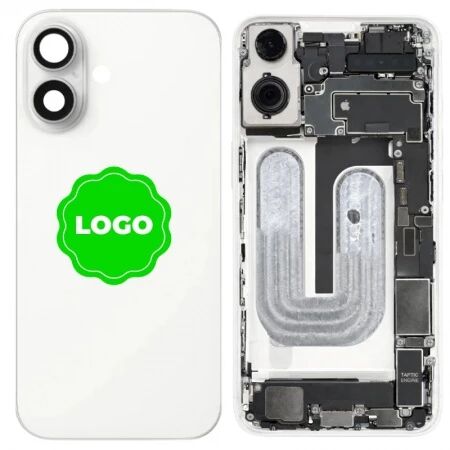 Chassis et face arri&egrave;re compl&egrave;te avec nappes original PULLED iPhone 16 (Grade A) blanc