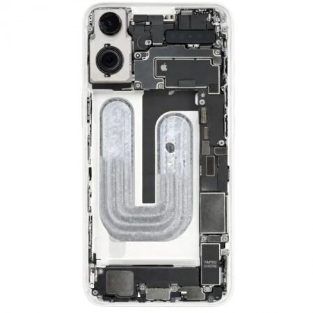 Chassis et face arri&egrave;re compl&egrave;te avec nappes original PULLED iPhone 16 (Grade A) blanc