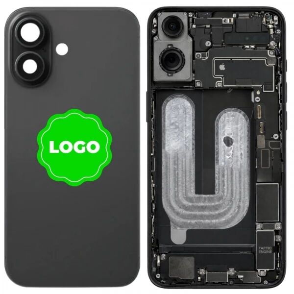 Chassis et face arri�re compl�te avec nappes original PULLED iPhone 16 (Grade A) noir