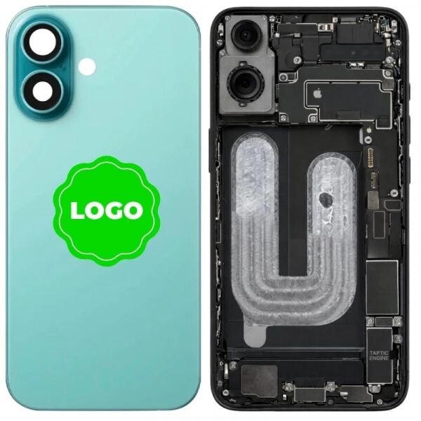 Chassis et face arri�re compl�te avec nappes original PULLED iPhone 16 (Grade A) sarcelle