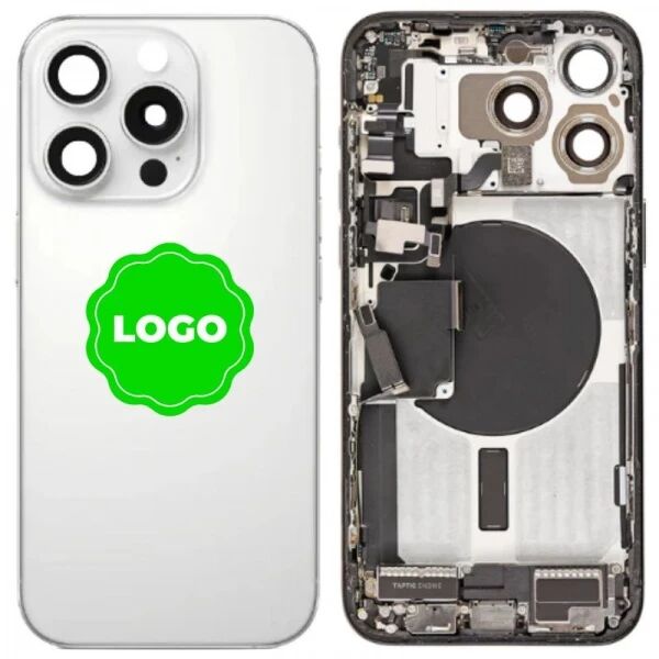 Chassis et face arri�re compl�te avec nappes original PULLED iPhone 16 Pro (Grade A) titane blanc