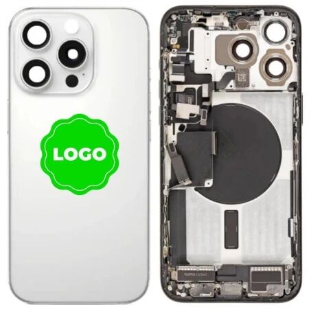 Chassis et face arri&egrave;re compl&egrave;te avec nappes original PULLED iPhone 16 Pro (Grade A) titane blanc