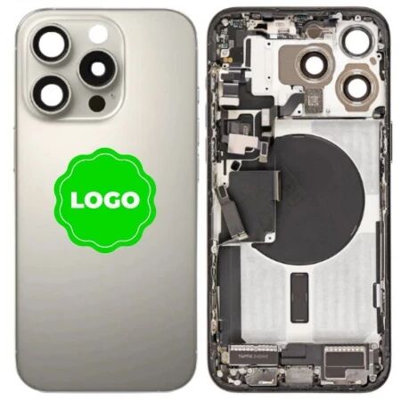 Chassis et face arri&egrave;re compl&egrave;te avec nappes original PULLED iPhone 16 Pro (Grade A) titane naturel