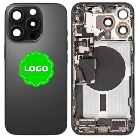 Chassis et face arri&egrave;re compl&egrave;te avec nappes original PULLED iPhone 16 Pro (Grade A) titane noir