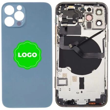 Chassis et face arri&egrave;re original PULLED iPhone 12 Pro Max (Grade A) bleu pacifique