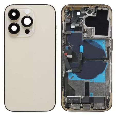 Chassis et face arrière sans logo complète avec nappes \ reconditionnées\  iPhone 14 Pro or