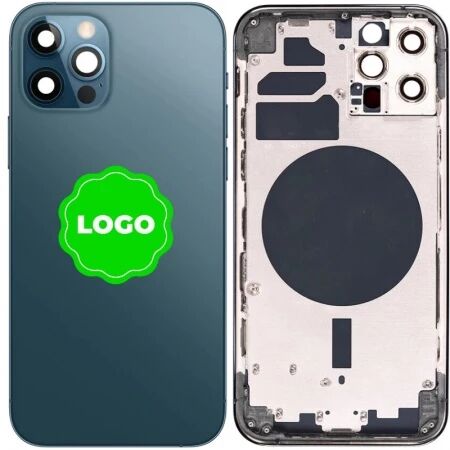 Chassis VIDE et face arri&egrave;re original PULLED iPhone 12 Pro Max (Grade A) bleu pacifique