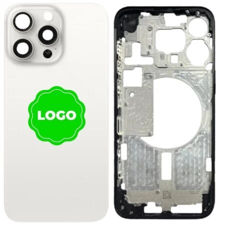Chassis VIDE et face arri&egrave;re original PULLED iPhone 15 Pro (Grade A) titane blanc