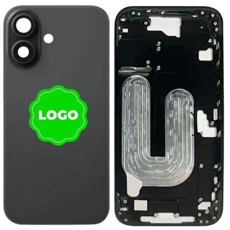 Chassis VIDE et face arri&egrave;re original PULLED iPhone 16 (Grade A) noir