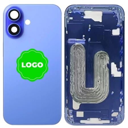 Chassis vide et face arri&egrave;re original PULLED iPhone 16 (Grade A) Ultramarine