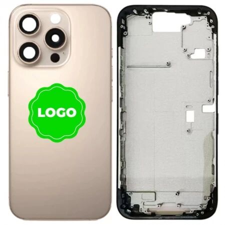 Chassis vide et face arri&egrave;re original PULLED iPhone 16 Pro (Grade A) titane sable