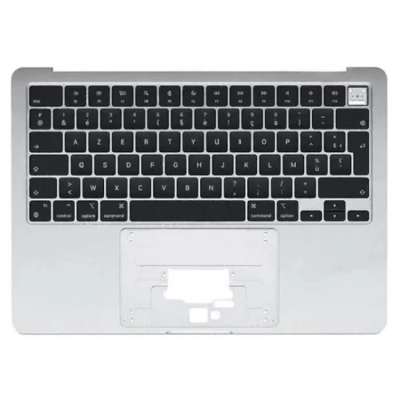 Clavier AZERTY MACBOOK AIR 13 A3113 RETINA complet avec chassis et r&eacute;tro &eacute;clairage (ann&eacute;e 2024) argent