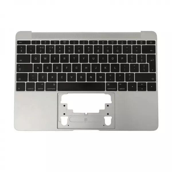 Clavier AZERTY pour MACBOOK 12 A1534 RETINA complet avec chassis et r�tro �clairage (ann�e 2016-2017) gris