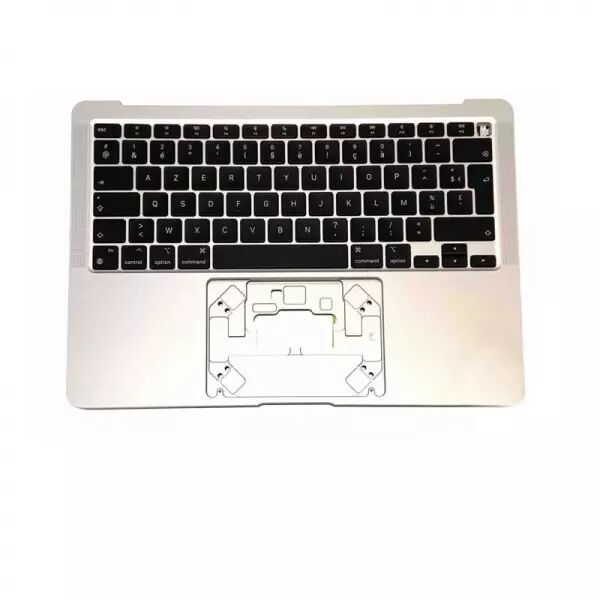 Clavier AZERTY pour MACBOOK AIR 13 A2337 RETINA complet avec chassis et r�tro �clairage (ann�e 2020) silver/argent