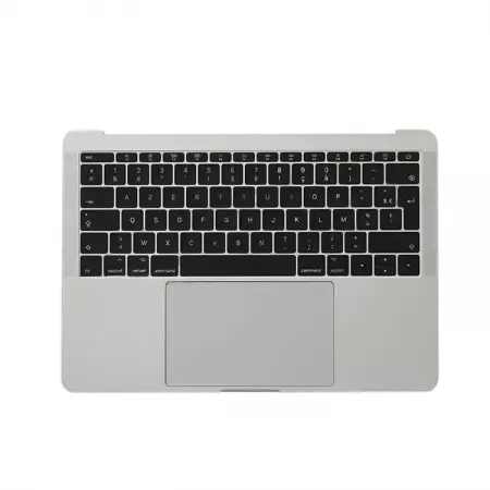 Clavier AZERTY pour MACBOOK PRO 13 A1706 RETINA complet avec chassis, retro éclairage et trackpad silver