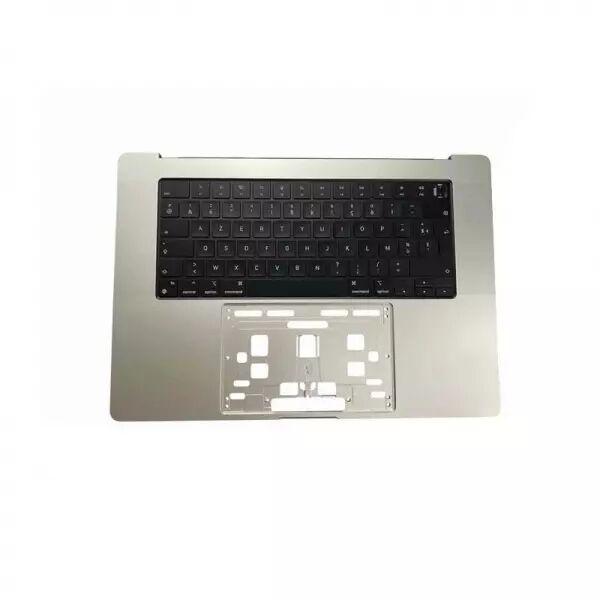 Clavier AZERTY pour MACBOOK PRO 16 A2485 RETINA complet avec chassis et r�tro �clairage (ann�e 2021) silver/argent