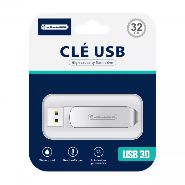 Cl� USB 2 en 1 Type C / USB A JELLICO T07 32go (Boite/ Blister)