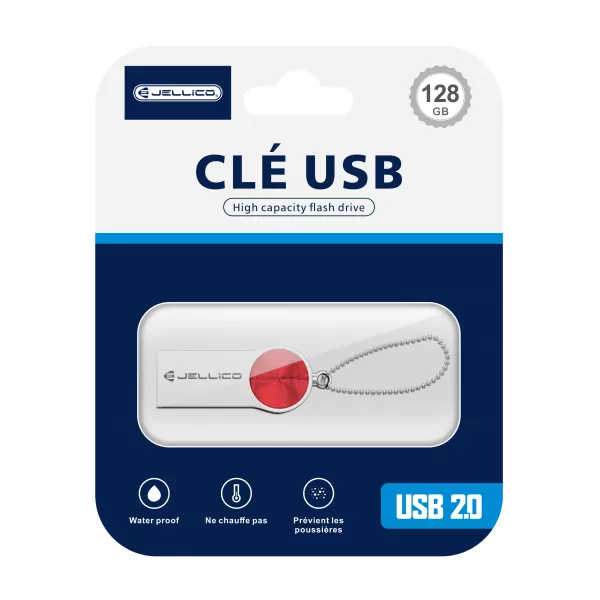 Cl� USB JELLICO V08 128go rouge (Boite/ Blister)