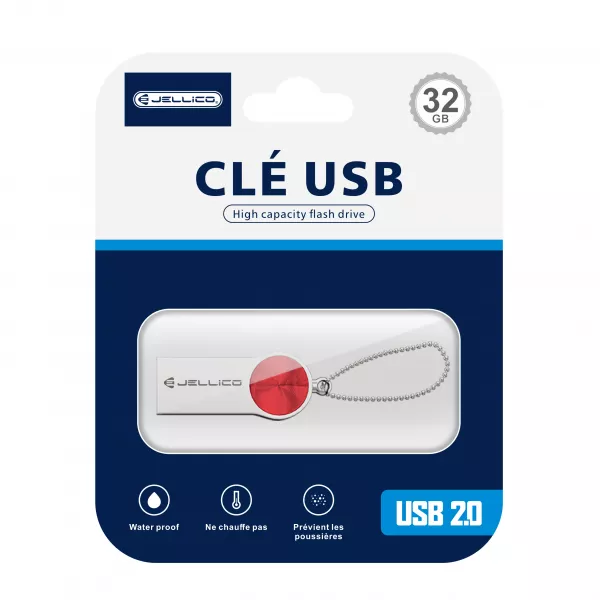 Cl� USB JELLICO V08 32go rouge (Boite/ Blister)